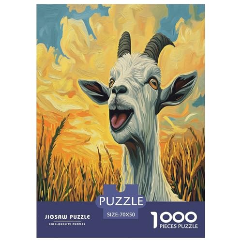 Ziege Puzzle 1000-teilige Schwer Puzzle Spielzeug Pädagogisches Spiel Impossible Herausforderungsspielzeug Für Erwachsene Und Kinder in Bewährter 70x50cm/1000pcs von BXYAFEKUD