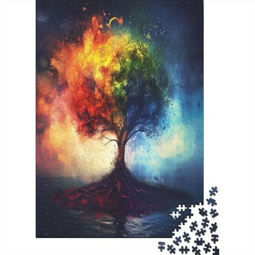 Zweifarbiger Baum 1000 Teile, Impossible Puzzle,Geschicklichkeitsspiel Für Die Ganze Familie, Erwachsenenpuzzle Ab 14 Jahren Puzzel 1000pcs (75x50cm) von BXYAFEKUD