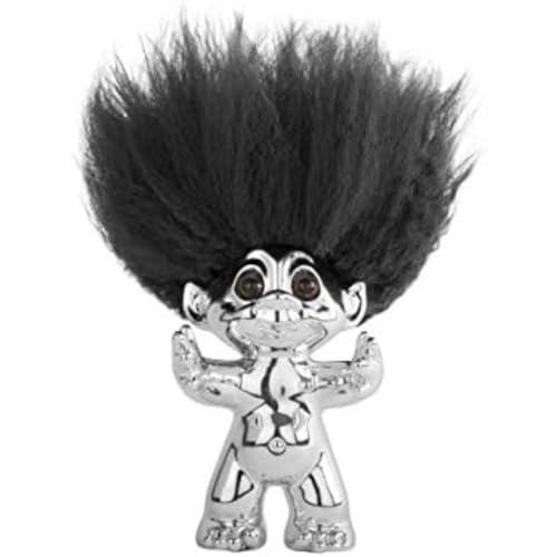 LYKKETROLD Good Luck Troll - Gjøl Trold 9 cm - Chrom (92914) von BY SOMMER DENMARK