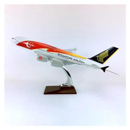 BYAMBD Aerobatic Flugzeug 45 cm, Maßstab 1:162, Bunte Flagge Der Singapore Airlines A380-800, Simulation Eines Statischen Passagierflugzeugs, ABS-Flugzeugmodell von BYAMBD