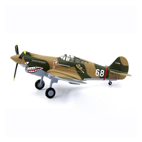 BYAMBD Aerobatic Flugzeug Für AMER World War II Chinese P-40C Fighter US Flying Tiger 2 Squadron 68 P40 Aircraft Model 1/72 Scale Toy Diecast von BYAMBD
