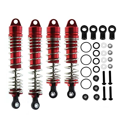 BYCUFF 4 StüCk StoßDäMpfer Vorne und Hinten Aus Metall für Slash VXL 2WD Stampede Hoss 1/10 RC Car Upgrades, Rot von BYCUFF