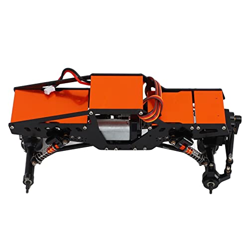 BYERZ RC-Carrosserie-Chassis, zusammengebauter Rahmen für RC Auto aus Aluminiumlegierung, stoßdämpfend, schnelle Reaktion mit Ersatzrädern (Orange) von BYERZ