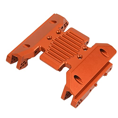 Getriebesockel, CNC-gefräste Metallgetriebeplatte aus Aluminiumlegierung, leicht austauschbar für SCX6 (Orange) von BYERZ