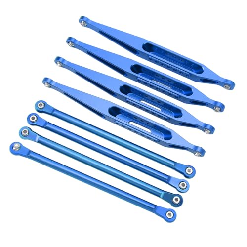 RC-Aufhängungsglieder, Set aus Aluminiumlegierung, helle Farbe, verformungsfrei, speziell für 1/8 RC Auto (blau) von BYERZ