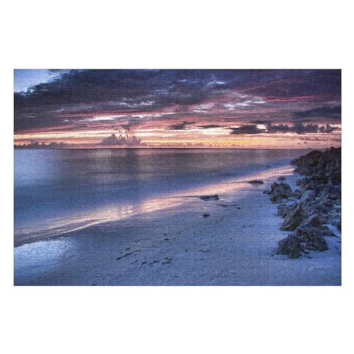 Coastal sea, Beach Clouds, Sunset，für Familie Freunde Dekorativ，1000 StüCk，，Lernspielzeug FüR Kinder 38x26Papier von BYErz