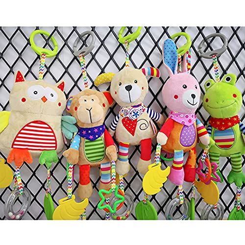Activity Spieltier Baby - Niedliche Plüschtier Rassel Mit Glocke Und Haken, Hängendes Tier Spielzeug Für Kinderwagen, Lernspielzeug Für Neugeborene Und Kleinkinder 0-12 Monate von BYNYXI