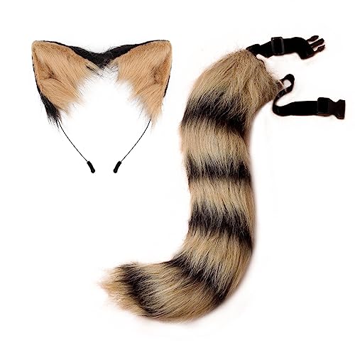 BYNYXI 2 Stück Katze Cosplay Kostüm Set, Katzeohren Haarreif mit Langer Fuchsschwanz Ohren Schwanz Stirnband Kostüm Cosplay Kopfschmuck Halloween Party Erwachsene Kinder Cosplay Weihnachtsfeier BYNYXI 2 Stück Katze Cosplay Kostüm Set, Katzeohren Haarreif mit Langer Fuchsschwanz Ohren Schwanz Stirnband Kostüm Cosplay Kopfschmuck Halloween Party Erwachsene Kinder Cosplay Weihnachtsfeier von BYNYXI