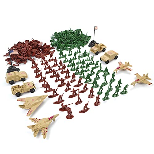 BYNYXI 210 Stück Spielfiguren Set von Armee Soldaten Figuren, Kunststoff Armee Soldaten Figuren Militärischen Mini Soldatenfiguren Flugzeuge Spielfiguren Militärspielset für Kinder Jungen Geschenk von BYNYXI