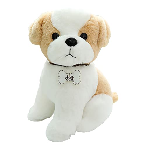 BYNYXI 40cm Shih Tzu Kuscheltier Sitzend, Plüschhund Shih Tzu Plüschtier Niedliche Welpe Chihuahua Teddy Stofftier Mops Gefüllte Plüschtier Hunde Plüschpuppe Spielzeug für Kinder Jungen Mädchen von BYNYXI