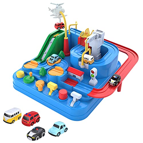 BYNYXI Abenteuer Autopark Spielzeug für Kinder Track Cars Abenteuer City Rescue Car Adventure Track Autobahnen Abenteuer Vorschule Lernspielzeug für Kinder Jungen Mädchen ab 3 4 5 6 7 Jahre von BYNYXI