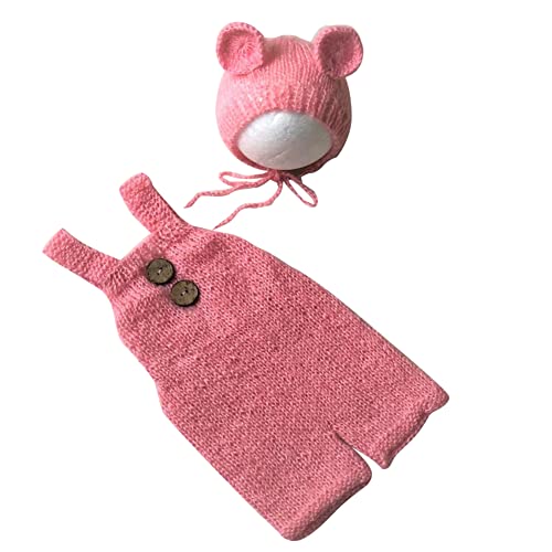BYNYXI Baby Fotografie Prop Outfits, 3 tlg Neugeborene Jungen Mädchen Overall Hut Baby Fotoshooting Gestrickte Strampler mit Plush Bear Toy Niedlicher Baby Kostüm Fotografie Foto Prop Outfits BYNYXI Baby Fotografie Prop Outfits, 3 tlg Neugeborene Jungen Mädchen Overall Hut Baby Fotoshooting Gestrickte Strampler mit Plush Bear Toy Niedlicher Baby Kostüm Fotografie Foto Prop Outfits von BYNYXI