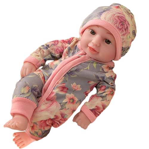 BYNYXI Baby Puppe Weichkörper, 30cm Vinyl Babypuppe Lebensecht Geschlossene Augen Schlaf Neugeborenes Spielzeug Baby Wiedergeboren Reborn Puppe für Kinder Geburtstag Geschenk von BYNYXI