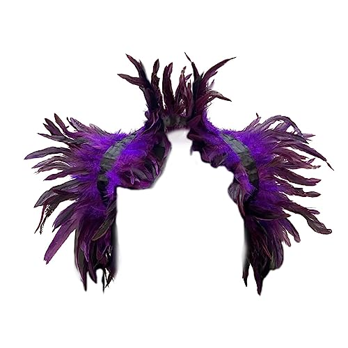 BYNYXI Feather Shawl Feather Cloak Fluffy Feather Cape Shoulder Costume Stage Performance Model Walk Feather Shawl Photo Prop Cosplay Party Clothing Decoration Purple von BYNYXI