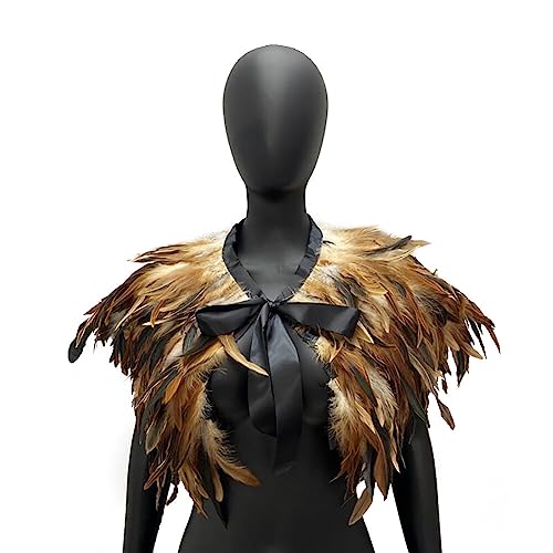 BYNYXI Feder Achselzucken Damen, Gotische Feder Cape Schal Choker Kragen Maleficent Kostüm Damen Federschal Halloween Shrug Poncho Kragen Natürlich Feder Federumhang Halloween Cosplay Cape Schal BYNYXI Feder Achselzucken Damen, Gotische Feder Cape Schal Choker Kragen Maleficent Kostüm Damen Federschal Halloween Shrug Poncho Kragen Natürlich Feder Federumhang Halloween Cosplay Cape Schal von BYNYXI