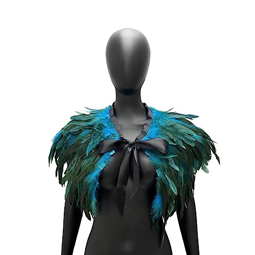 BYNYXI Feder Achselzucken Damen, Gotische Feder Cape Schal Choker Kragen Maleficent Kostüm Damen Federschal Halloween Shrug Poncho Kragen Natürlich Feder Federumhang Halloween Cosplay Cape Schal BYNYXI Feder Achselzucken Damen, Gotische Feder Cape Schal Choker Kragen Maleficent Kostüm Damen Federschal Halloween Shrug Poncho Kragen Natürlich Feder Federumhang Halloween Cosplay Cape Schal von BYNYXI