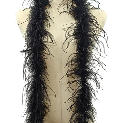 BYNYXI Federboa, 200cm Flauschige Marabu Federboa zum Basteln Natürliche Straußenfeder Schal Feder Boa Weiß Feder Schal Federstola für Damen Kinder Karneval Fasching Stola Kostüm Mottoparty von BYNYXI