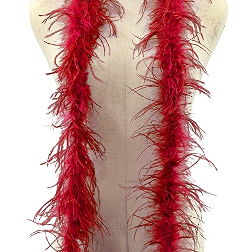 BYNYXI Federboa, 200cm Flauschige Marabu Federboa zum Basteln Natürliche Straußenfeder Schal Feder Boa Weiß Feder Schal Federstola für Damen Kinder Karneval Fasching Stola Kostüm Mottoparty von BYNYXI