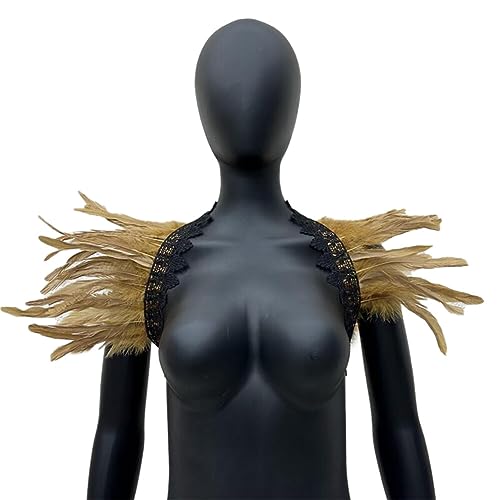 BYNYXI Halloween Federkragen, Gotischer Feder Cape Damen Flauschiger Federschal Schulter Federumhang Feder Achselzucken Shawl Karneval Schulterumhang Cape Kragen für Bühne Performance Cosplay Party BYNYXI Halloween Federkragen, Gotischer Feder Cape Damen Flauschiger Federschal Schulter Federumhang Feder Achselzucken Shawl Karneval Schulterumhang Cape Kragen für Bühne Performance Cosplay Party von BYNYXI