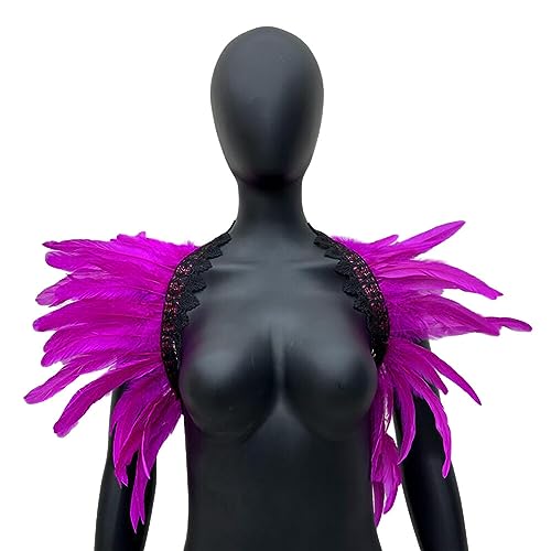 BYNYXI Halloween Federkragen, Gotischer Feder Cape Damen Flauschiger Federschal Schulter Federumhang Feder Achselzucken Shawl Karneval Schulterumhang Cape Kragen für Bühne Performance Cosplay Party BYNYXI Halloween Federkragen, Gotischer Feder Cape Damen Flauschiger Federschal Schulter Federumhang Feder Achselzucken Shawl Karneval Schulterumhang Cape Kragen für Bühne Performance Cosplay Party von BYNYXI