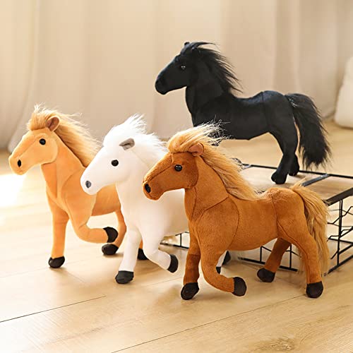 BYNYXI Plüschpferd zum reiten, Pferd Kuscheltier Stehend Pony Horse Plush Toy Plüschpuppe Weiches Pferd Plüschtier Cuddlekins Kuscheltier für Kinder Jungen Mädchen Geburtstagsgeschenk, 32cmx26cm von BYNYXI