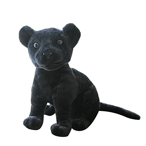 BYNYXI Schwarzer Panther Kuscheltier, 27cm Stehend Plüsch Panther Plüschtier Leopard Realistische Tiger Schwarzer Panther Baby Stofftier Leopard Weiche Plüsch Spielzeug für Kinder Jungen Mädchen von BYNYXI