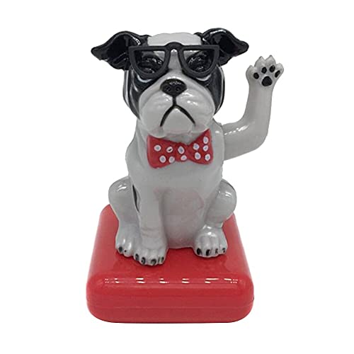 BYNYXI Solar Wackelfigur Hunde, Tanzende Auto Solarfigur Wackelhund Ananaskopf Faultier Dekofigur Solarbetriebene Tanzfiguren Armaturenbrett Deko Ornament für Auto, Büro, Schreibtisch,7cmx6cmx10cm von BYNYXI