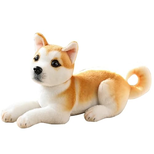 BYNYXI Stofftier Hund Kuscheltier, 32cm Liegende Plüschhund Wie echt Plüschtier Hunde Dalmatiner Husky Akita Kawaii Stoffhund Realistische Hund Kuschelig Plüsch Spielzeug für Baby Kinder Freunde von BYNYXI