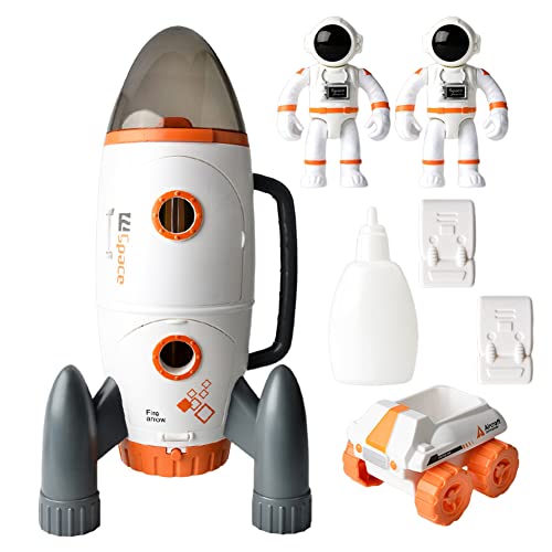 BYNYXI Weltraumrakete Spielzeug für Kinder, Raumschiff Spielzeug mit Sprühlichtern und Geräuschen Kunstoff Space Shuttle Rakete Spielzeug Space Rakete Schiff Geschenk für Jungen Mädchen von BYNYXI