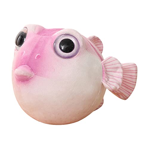 Kugelfisch Plüschtier, 43cm Stofftier Kugelfisch Pummelig Kawaii Fisch Kuscheltier Plüschpuppe Baumwolle Weich Plüsch Spielzeug Umarmungskissen Tier Puppe für Kinder Jungen Mädchen-26cm/33cm/43cm von BYNYXI