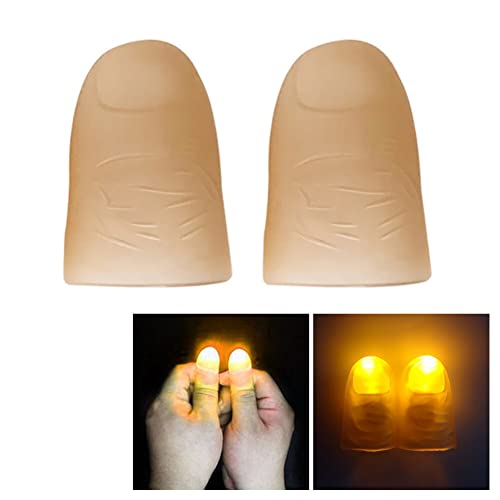 Magische Daumen Lichter, 1 Paar Daumenlampe Gefälschter Finger LED Licht Blinkende Zauberdaumen Lichter LED Trickfinger Kunstoff Blinkende Daumen Bühnen Zauber Requisite Streich Spielzeug von BYNYXI