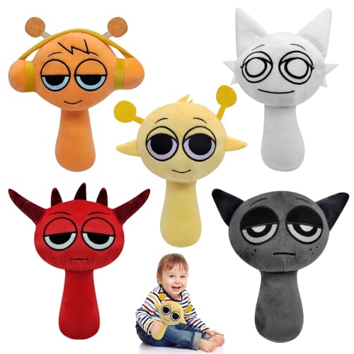 BYTLXM 5 Stück Sprunki Plush, 25 cm Sprunki Plushies Kuscheltier, Sprunki Wenda Plush, Sprunki Plüschfiguren, Soft Stuffed Animal Pillow Figure, Geburtstags Fans und Kinder BYTLXM 5 Stück Sprunki Plush, 25 cm Sprunki Plushies Kuscheltier, Sprunki Wenda Plush, Sprunki Plüschfiguren, Soft Stuffed Animal Pillow Figure, Geburtstags Fans und Kinder von BYTLXM