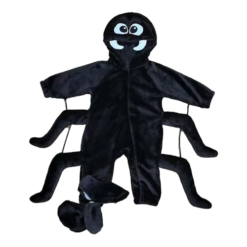 BYUSBAYA Baby Tier Cosplay Kostüm Kleinkind Jungen Mädchen Langarm Reißverschluss Kapuze Flanell Overall Lustige Halloween Kleidung (O Schwarz, 6-9 Monate) von BYUSBAYA