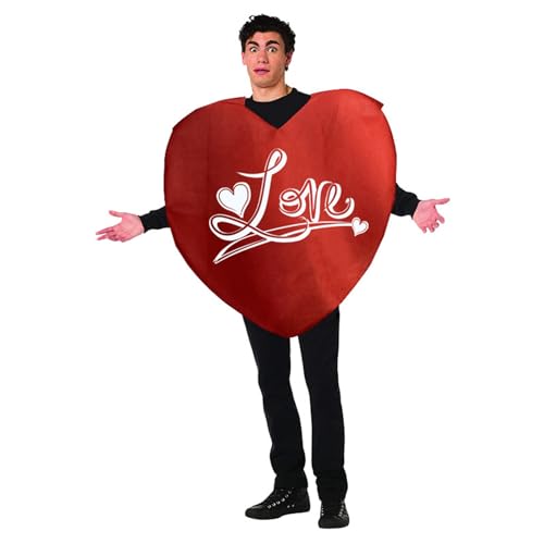 BYUSBAYA Erwachsenenkostüm in Herzform für Valentinstag, Rave, Jahrestag, Muttertag, Liebe, Partyzubehör, lustiges Herz, Cosplay-Kostüm (Rot 7, Einheitsgröße) von BYUSBAYA