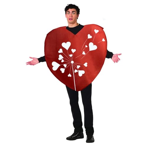 BYUSBAYA Erwachsenenkostüm in Herzform für Valentinstag, Rave, Jahrestag, Muttertag, Liebe, Partyzubehör, lustiges Herz, Cosplay-Kostüm (Rot 8, Einheitsgröße) von BYUSBAYA