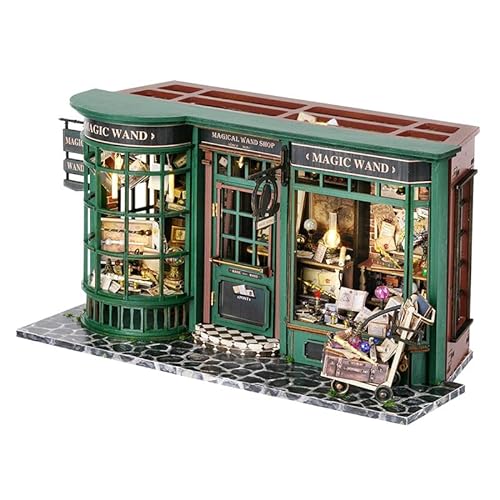Magic House DIY Puppenhaus Kit, Holz Miniatur Orientalische Architektur Möbel Kit Mini Haus DIY Handwerk Erwachsene zum Bauen mit LED Staubdichte Glasabdeckung Display Beste Geburtstagsgeschenke von BYVUTE