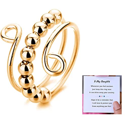 BYYLECL Regenbogen-Perlen, Angst-Ring, farbige Perlen, Antistress-Fidget-Ringe für den täglichen Gebrauch, Angst-Ring für Tochter von BYYLECL