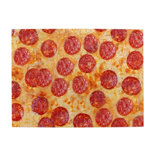 3D-Pizza-Peperoni, 500-teiliges Puzzle für Erwachsene – Holzpuzzle für Erwachsene und ältere Menschen von BYwenhopnbs