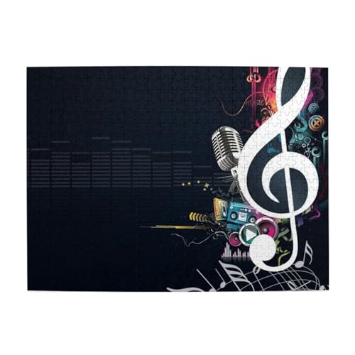 Abstrakte Musik, 500-teiliges Puzzle für Erwachsene – Holzpuzzle für Erwachsene und ältere Menschen von BYwenhopnbs
