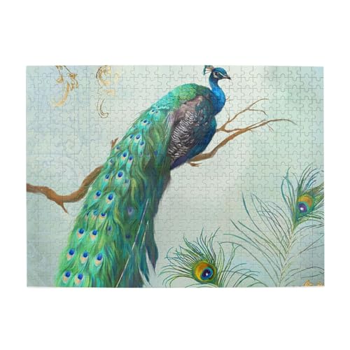 Aquablauer, eleganter Pfau mit Federn, AST, 500-teiliges Puzzle für Erwachsene – Holzpuzzle für Erwachsene und ältere Menschen Aquablauer, eleganter Pfau mit Federn, AST, 500-teiliges Puzzle für Erwachsene – Holzpuzzle für Erwachsene und ältere Menschen von BYwenhopnbs