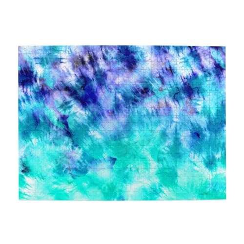 Aquarell, blaugrün, Batik, 500 Teile Puzzle für Erwachsene – Holzpuzzle für Erwachsene und ältere Menschen Aquarell, blaugrün, Batik, 500 Teile Puzzle für Erwachsene – Holzpuzzle für Erwachsene und ältere Menschen von BYwenhopnbs