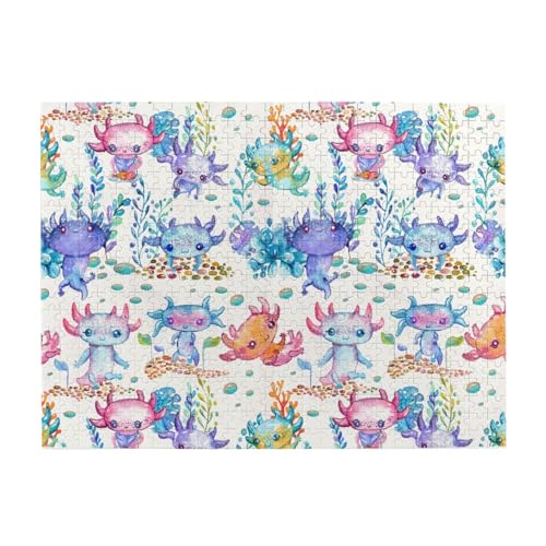 Aquarell-Puzzle, süßer Axolotl, 500 Teile, Puzzle für Erwachsene – Holzpuzzle für Erwachsene und ältere Menschen Aquarell-Puzzle, süßer Axolotl, 500 Teile, Puzzle für Erwachsene – Holzpuzzle für Erwachsene und ältere Menschen von BYwenhopnbs