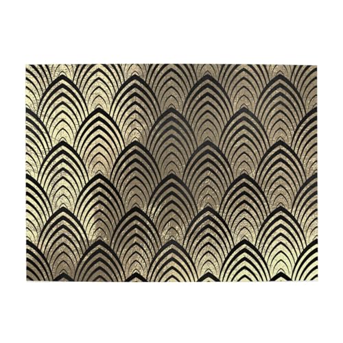 Art Deco Schwarz Champagner Gold Schuppen Muscheln, 500 Teile Puzzle für Erwachsene – Holzpuzzle für Erwachsene und ältere Menschen Art Deco Schwarz Champagner Gold Schuppen Muscheln, 500 Teile Puzzle für Erwachsene – Holzpuzzle für Erwachsene und ältere Menschen von BYwenhopnbs