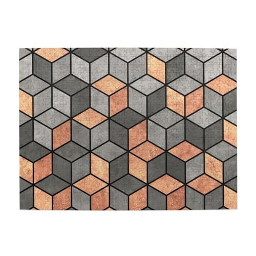 Beton- und Kupferwürfel, 500-teiliges Puzzle für Erwachsene – Holzpuzzle für Erwachsene und ältere Menschen Beton- und Kupferwürfel, 500-teiliges Puzzle für Erwachsene – Holzpuzzle für Erwachsene und ältere Menschen von BYwenhopnbs