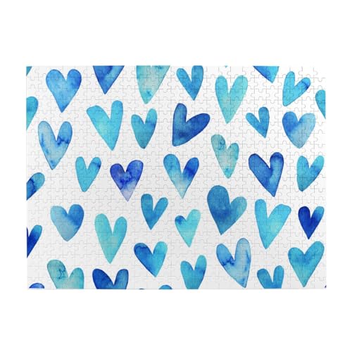 Blaues Herz, elegant, romantisch, einzigartig, 500 Teile Puzzle für Erwachsene – Holzpuzzle für Erwachsene und ältere Menschen Blaues Herz, elegant, romantisch, einzigartig, 500 Teile Puzzle für Erwachsene – Holzpuzzle für Erwachsene und ältere Menschen von BYwenhopnbs