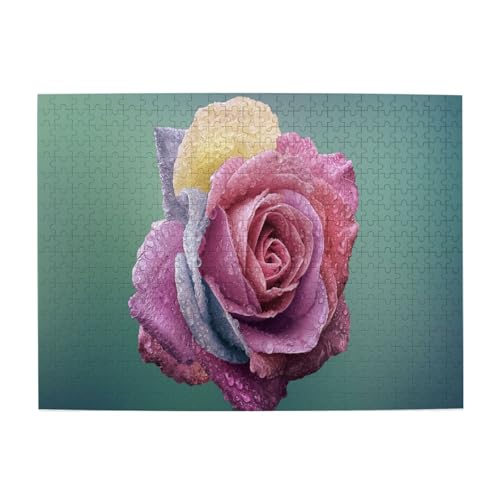 Bunte Rose Romantische Blütenblätter Pflanze, 500 Teile Puzzle für Erwachsene – Holzpuzzle für Erwachsene und ältere Menschen Bunte Rose Romantische Blütenblätter Pflanze, 500 Teile Puzzle für Erwachsene – Holzpuzzle für Erwachsene und ältere Menschen von BYwenhopnbs