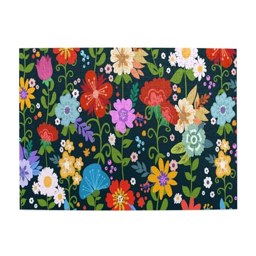 Bunte Wildblumenblätter, 500-teiliges Puzzle für Erwachsene – Holzpuzzle für Erwachsene und ältere Menschen Bunte Wildblumenblätter, 500-teiliges Puzzle für Erwachsene – Holzpuzzle für Erwachsene und ältere Menschen von BYwenhopnbs