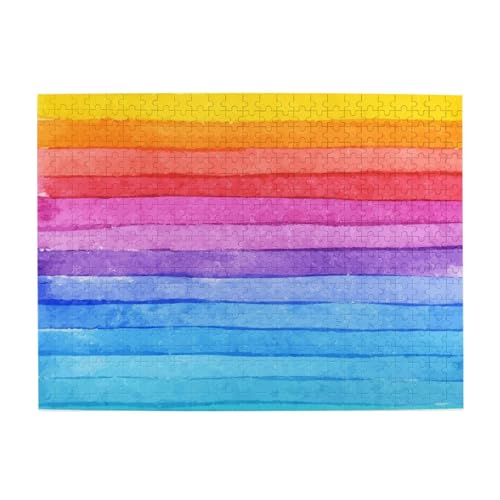 Buntes Regenbogen-Holz, 500-teiliges Puzzle für Erwachsene – Holzpuzzle für Erwachsene und ältere Menschen Buntes Regenbogen-Holz, 500-teiliges Puzzle für Erwachsene – Holzpuzzle für Erwachsene und ältere Menschen von BYwenhopnbs