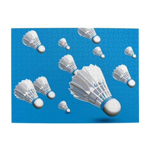 Cartoon-Badminton, 500-teiliges Puzzle für Erwachsene – Holzpuzzle für Erwachsene und ältere Menschen von BYwenhopnbs