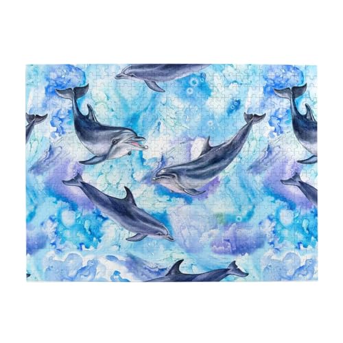 Delfin malen, 500-teiliges Puzzle für Erwachsene – Holzpuzzle für Erwachsene und ältere Menschen von BYwenhopnbs